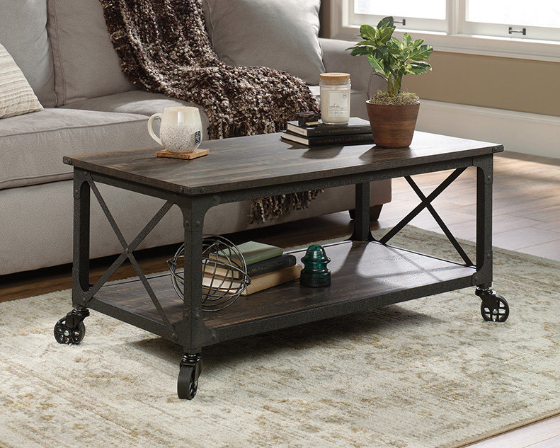Rolling coffee table discount
